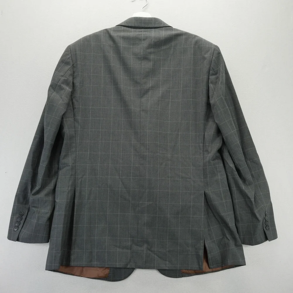 Jos. A. Bank Joseph Suit Jacket Mens 44L Windowpane 100% Wool Blazer 2-Button